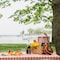 Vintiquewise Gingham Lined Woodchip Picnic Basket With Lid and Movable Handles QI003624 - alternate 5